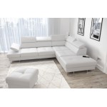 Γωνιακός καναπές Gelito LTHR-Leuko-Δεξιά