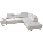 Γωνιακός καναπές Gelito LTHR-Leuko-Δεξιά