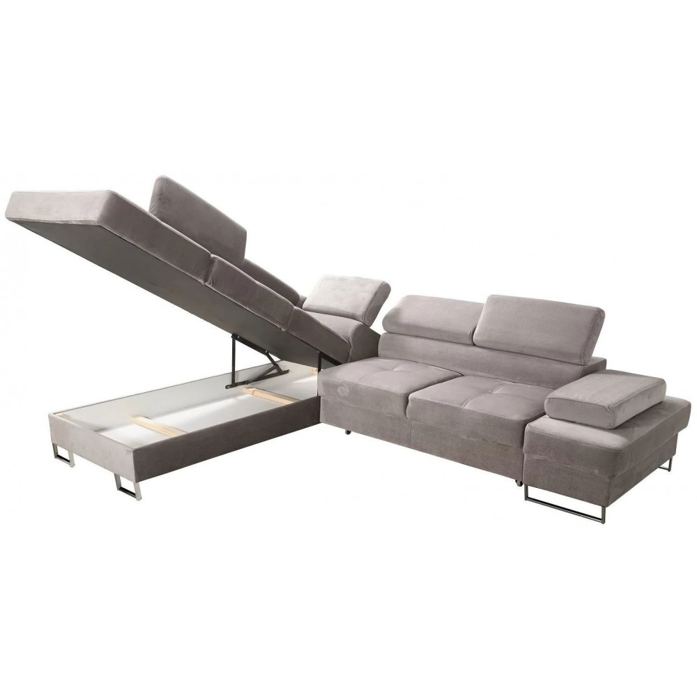 Γωνιακός καναπές Gelito LTHR-Kokkino-Αριστερή