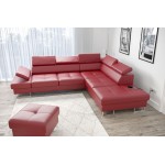 Γωνιακός καναπές Gelito LTHR-Kokkino-Δεξιά