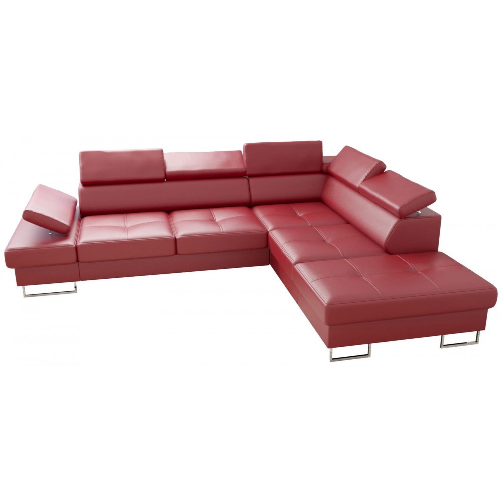 Γωνιακός καναπές Gelito LTHR-Kokkino-Δεξιά