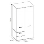 Ντουλάπα Newty δίφυλλη 2D2S