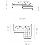 Γωνιακός καναπές Solido-Gkri-Αριστερή