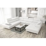 Γωνιακός καναπές Gelito Max I LTHR-Leuko-Αριστερή