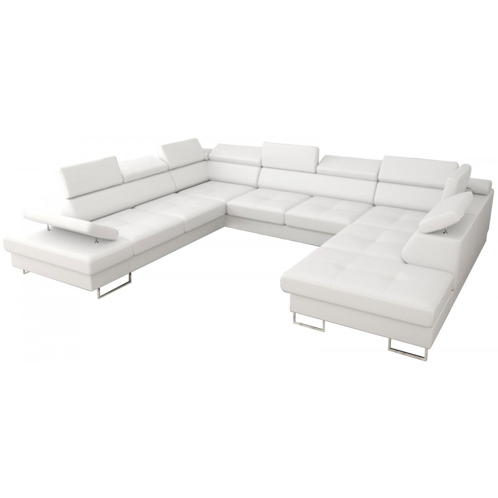 Γωνιακός καναπές Gelito Max I LTHR-Leuko-Αριστερή