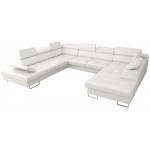 Γωνιακός καναπές Gelito Max I LTHR-Leuko-Αριστερή