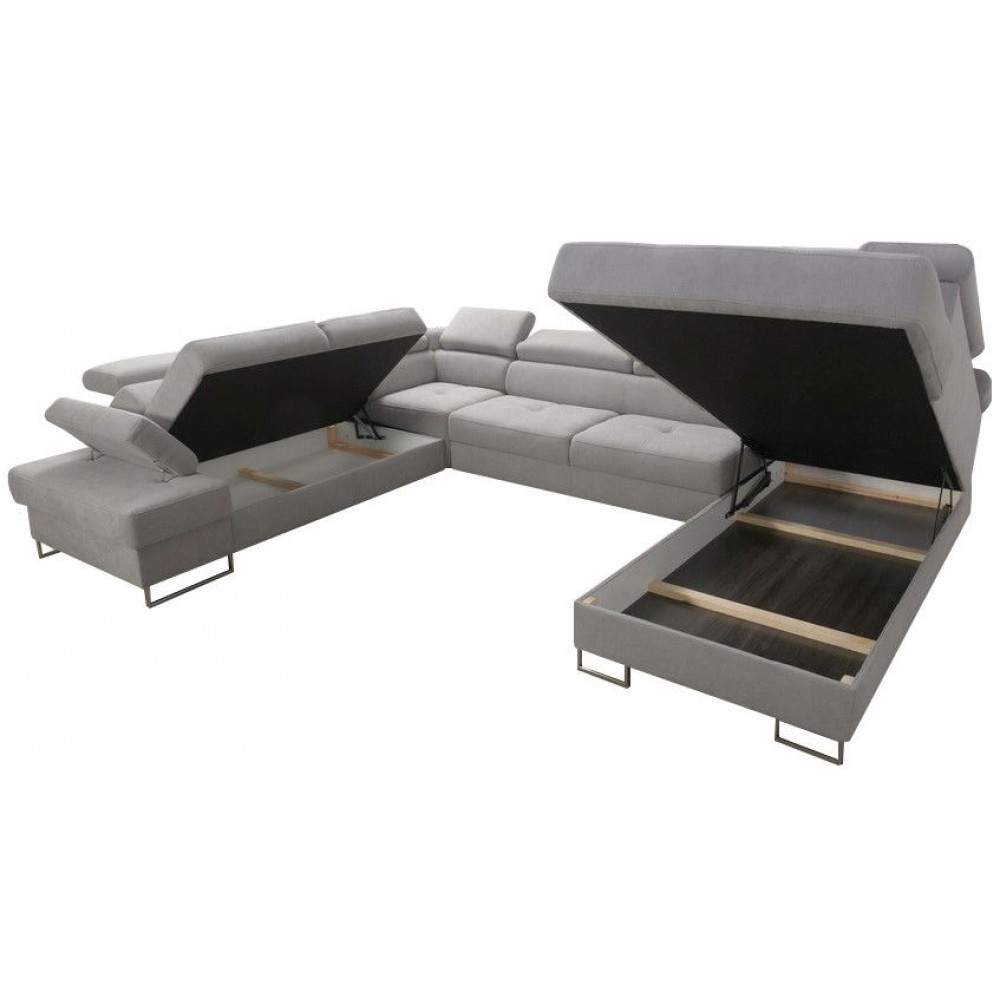 Γωνιακός καναπές Gelito Max I LTHR-Leuko-Αριστερή