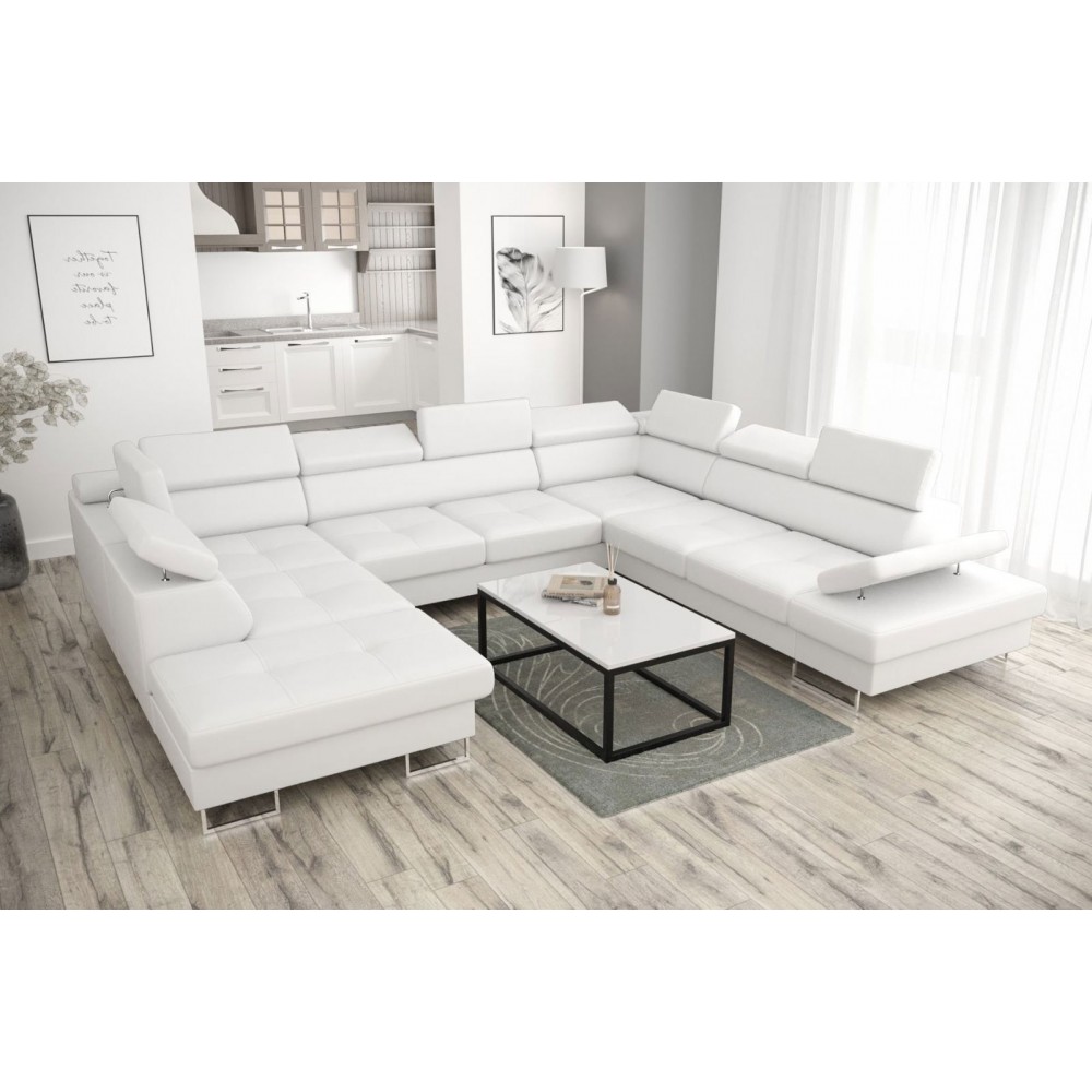 Γωνιακός καναπές Gelito Max I LTHR-Leuko-Δεξιά