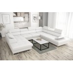 Γωνιακός καναπές Gelito Max I LTHR-Leuko-Δεξιά