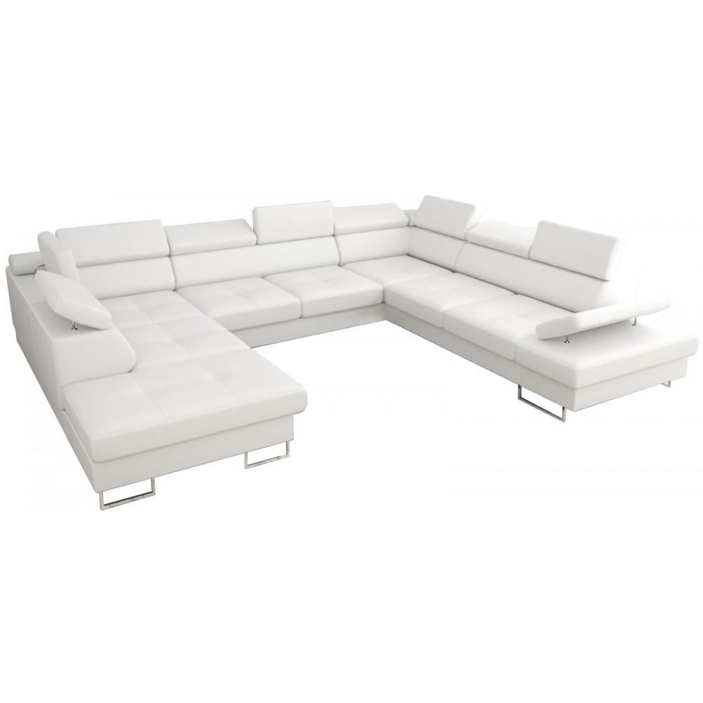 Γωνιακός καναπές Gelito Max I LTHR-Leuko-Δεξιά