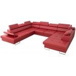 Γωνιακός καναπές Gelito Max I LTHR-Kokkino-Αριστερή