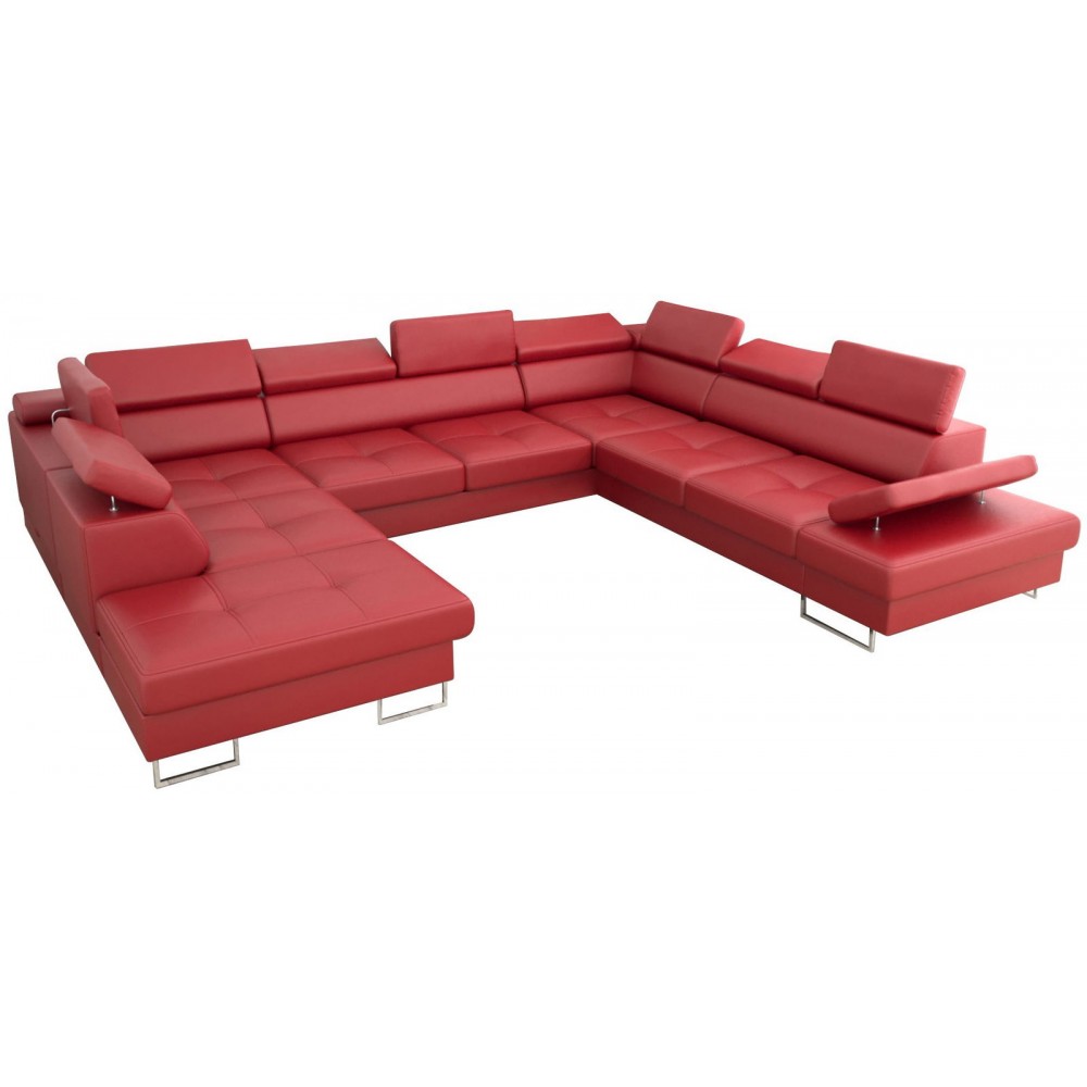 Γωνιακός καναπές Gelito Max I LTHR-Kokkino-Δεξιά