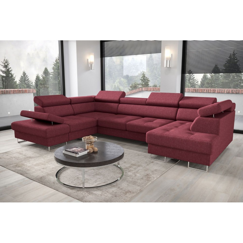 Γωνιακός καναπές Gelito Max II-Kokkino-Αριστερή