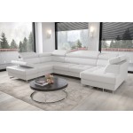 Γωνιακός καναπές Gelito Max II LTHR-Leuko-Αριστερή