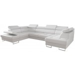 Γωνιακός καναπές Gelito Max II LTHR-Leuko-Αριστερή