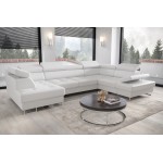 Γωνιακός καναπές Gelito Max II LTHR-Leuko-Δεξιά