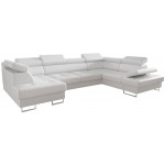 Γωνιακός καναπές Gelito Max II LTHR-Leuko-Δεξιά