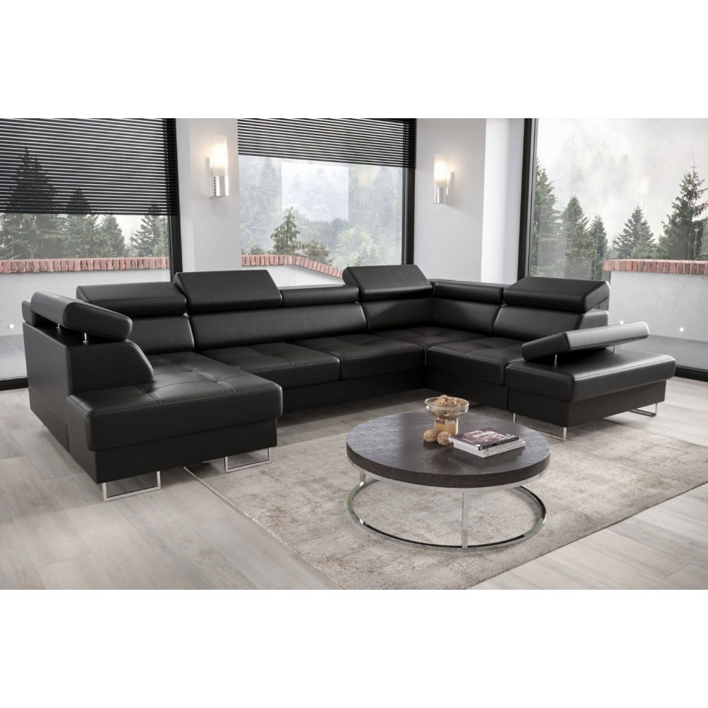 Γωνιακός καναπές Gelito Max II LTHR-Mauro-Δεξιά