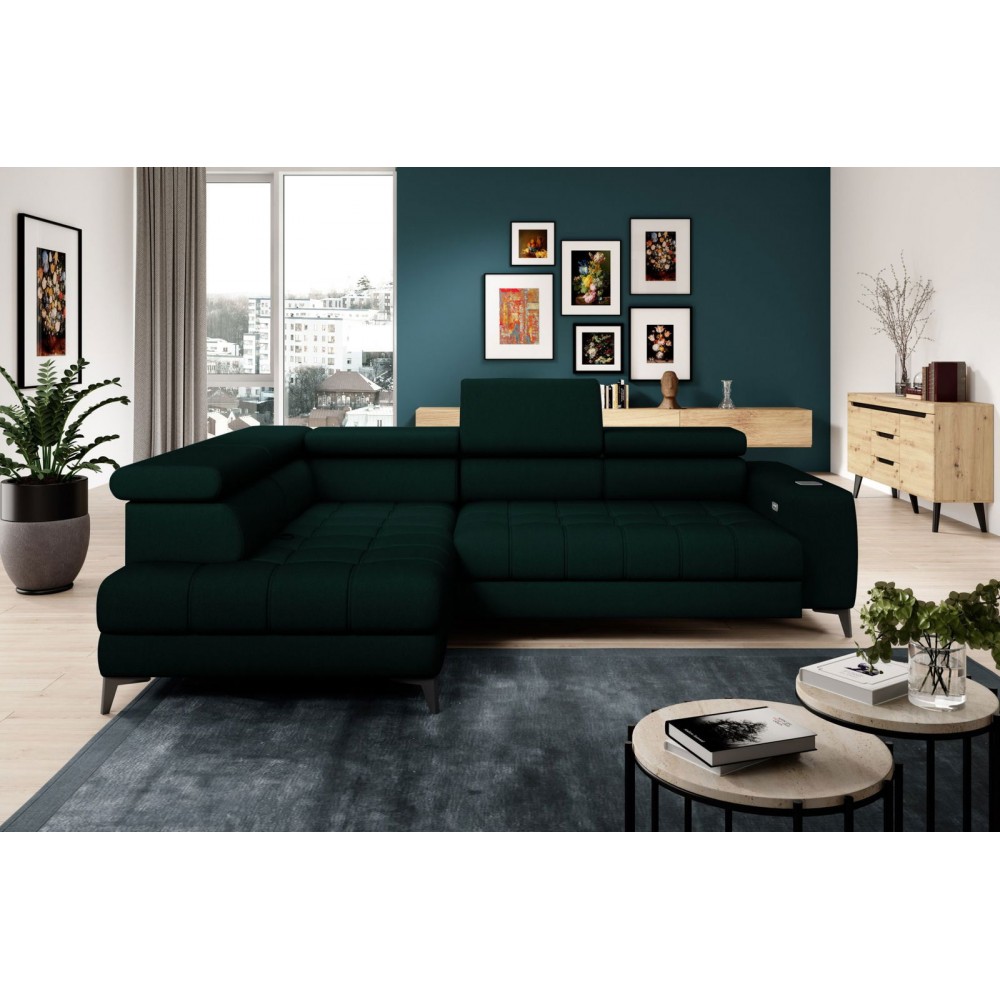 Γωνιακός καναπές Baggy-Prasino-Αριστερή