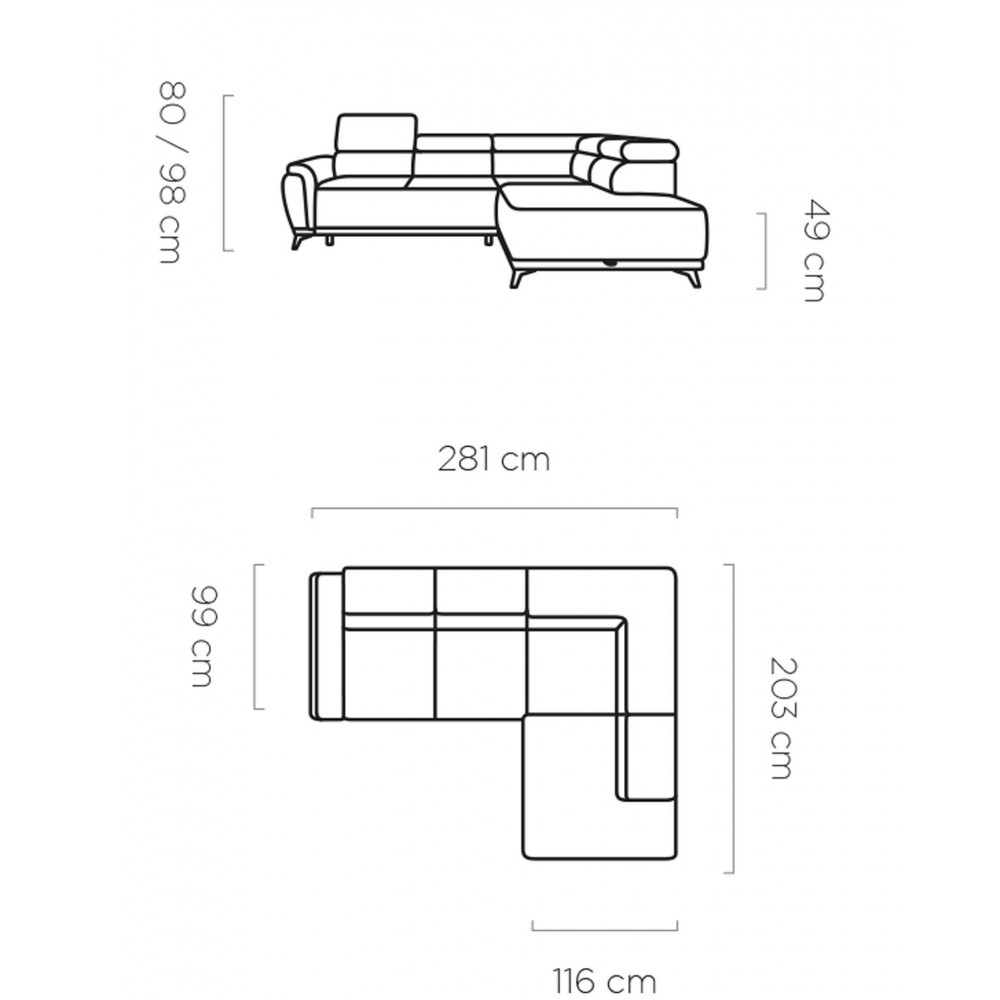 Γωνιακός καναπές Lost-Gkri-Αριστερή