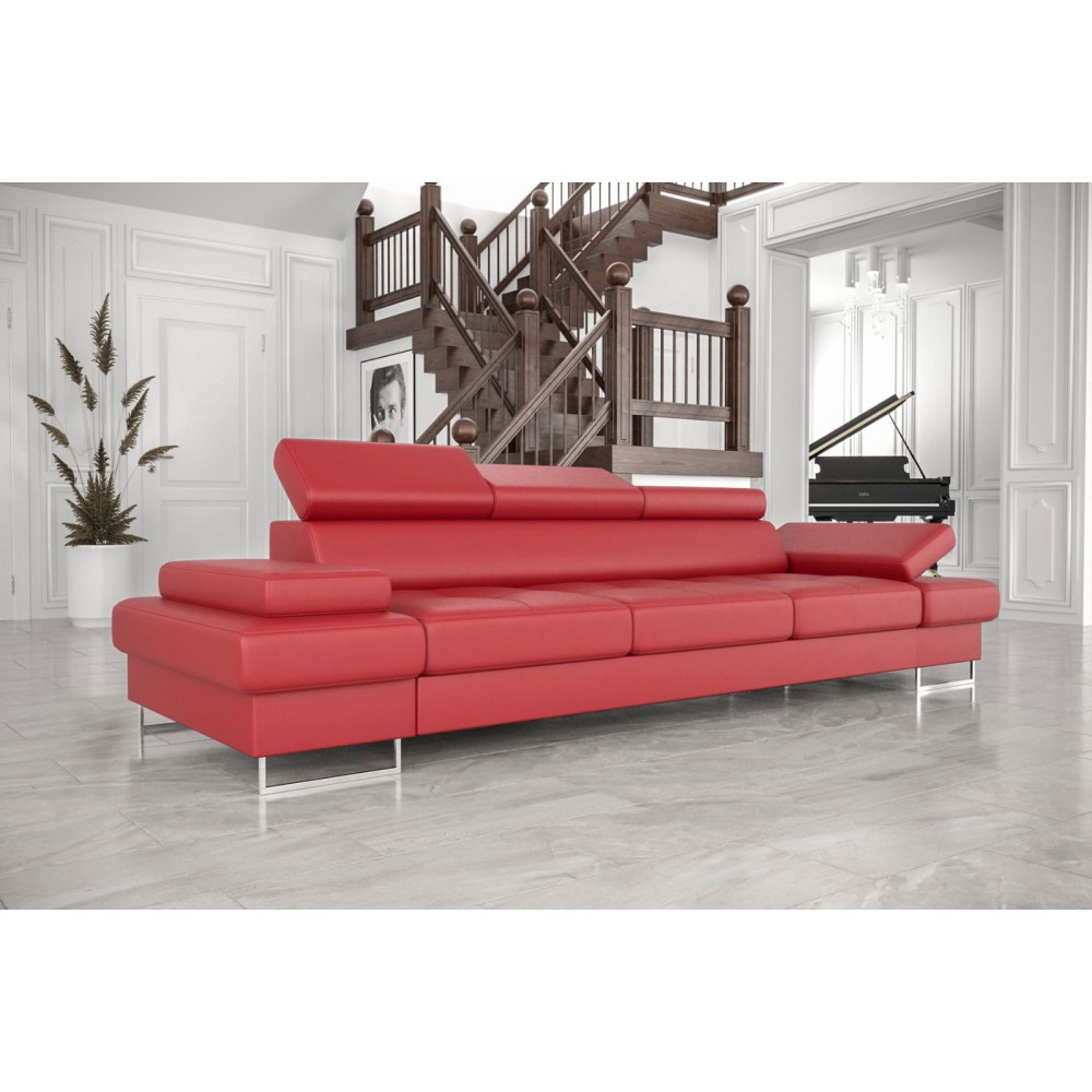 Καναπές Gelito LTHR Τριθέσιος-Kokkino