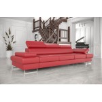 Καναπές Gelito LTHR Τριθέσιος-Kokkino