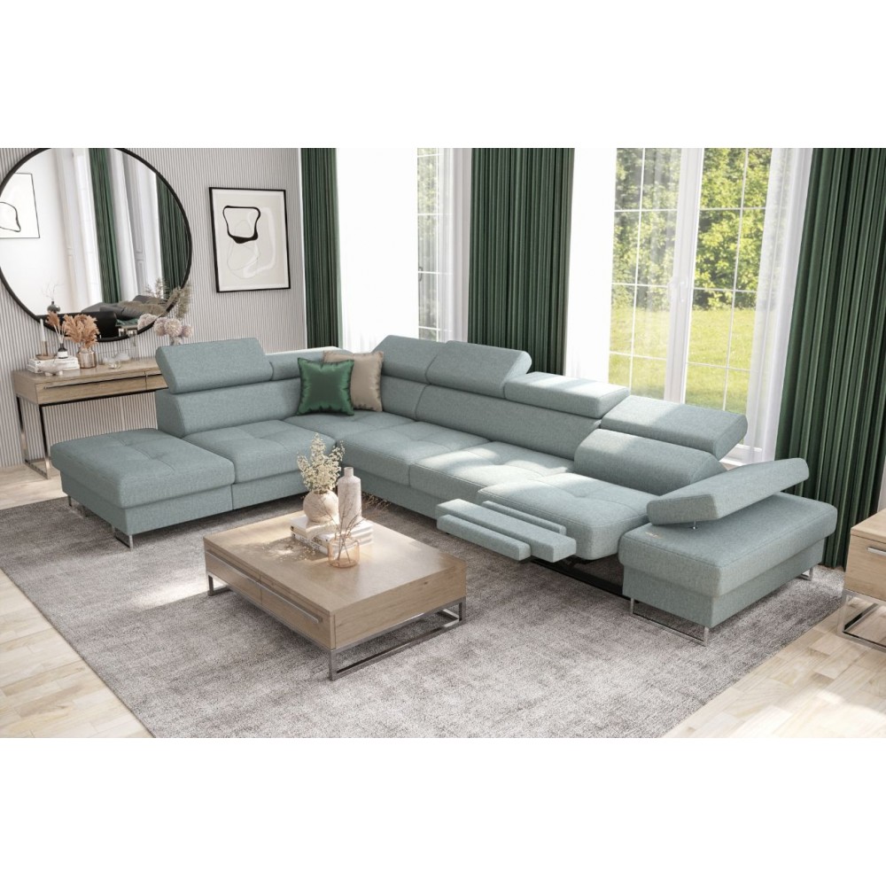 Γωνιακός καναπές Gelito Relax-Galazio-Αριστερή