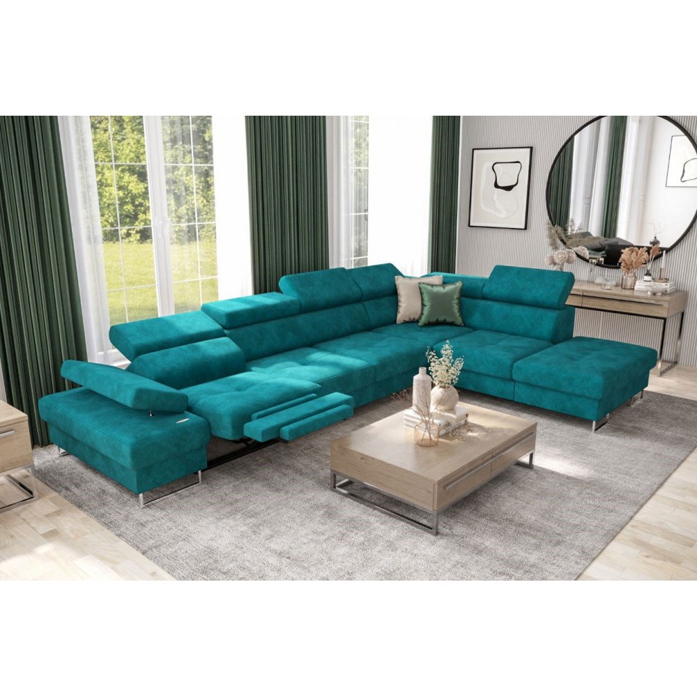 Γωνιακός καναπές Gelito Relax-Petrol-Δεξιά