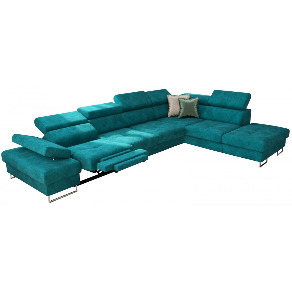 Γωνιακός καναπές Gelito Relax-Petrol-Δεξιά