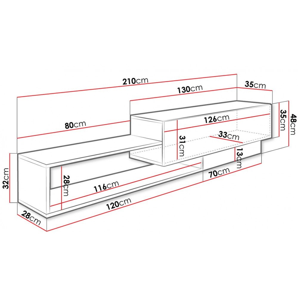 Έπιπλο τηλεόρασης Soniro-Fusiko-Mavro