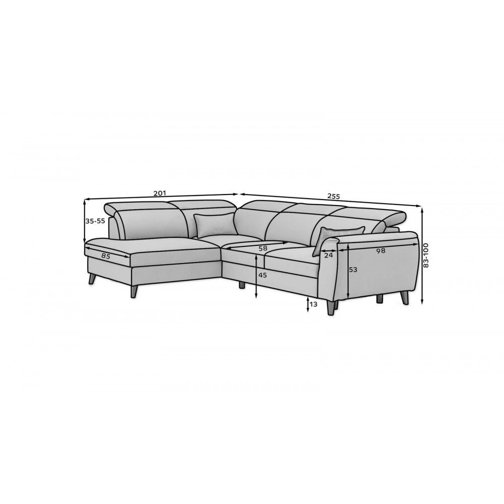 Γωνιακός καναπές Vuelta-Mocca-Δεξιά