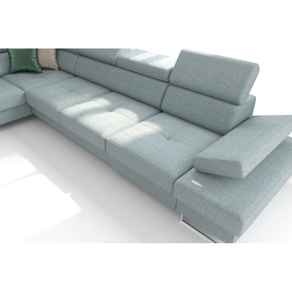 Γωνιακός καναπές Gelito Relax LTHR-Leuko-Αριστερή