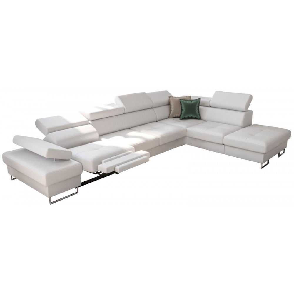 Γωνιακός καναπές Gelito Relax LTHR-Leuko-Δεξιά