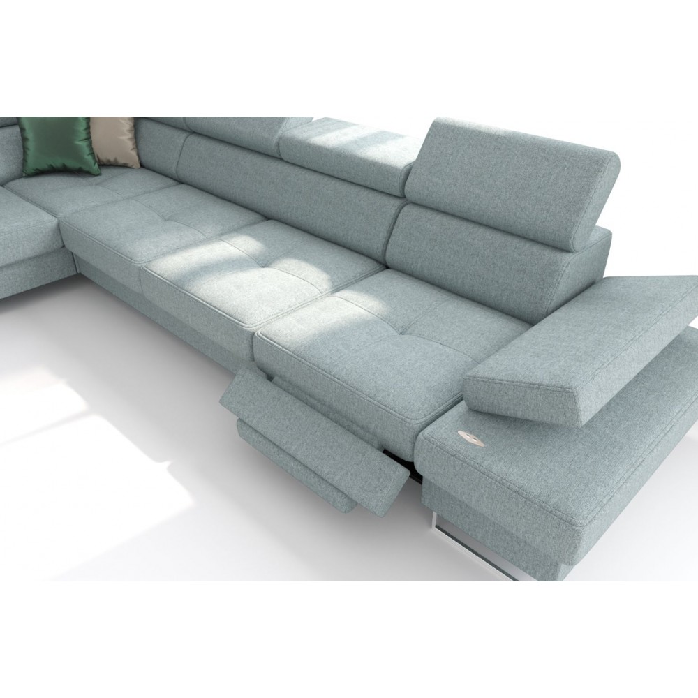 Γωνιακός καναπές Gelito Relax LTHR-Leuko-Δεξιά