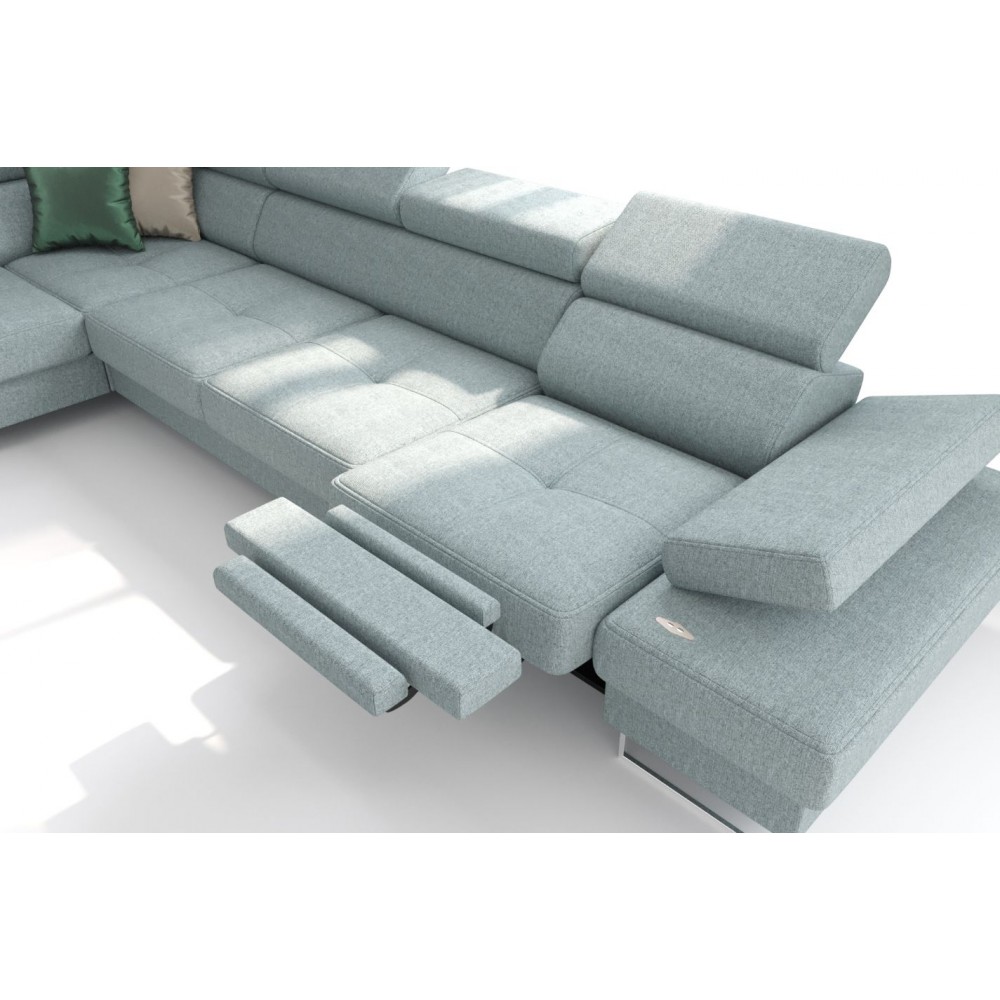 Γωνιακός καναπές Gelito Relax LTHR-Leuko-Δεξιά