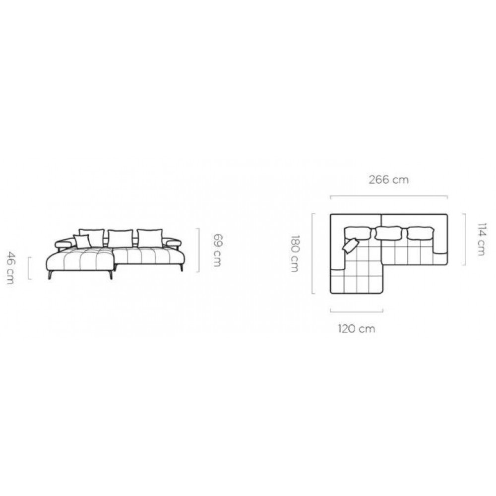 Γωνιακός καναπές Magnito-Gkri-Αριστερή