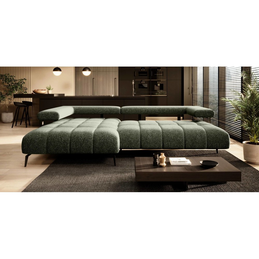 Γωνιακός καναπές Magnito-Prasino-Αριστερή
