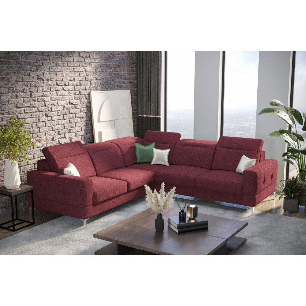 Γωνιακός καναπές Melindo Max-Kokkino-Αριστερή