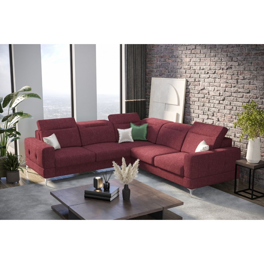 Γωνιακός καναπές Melindo Max-Kokkino-Δεξιά