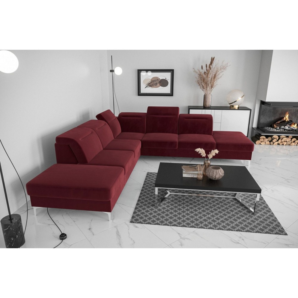 Γωνιακός καναπές Yosi Max-Kokkino-Αριστερή