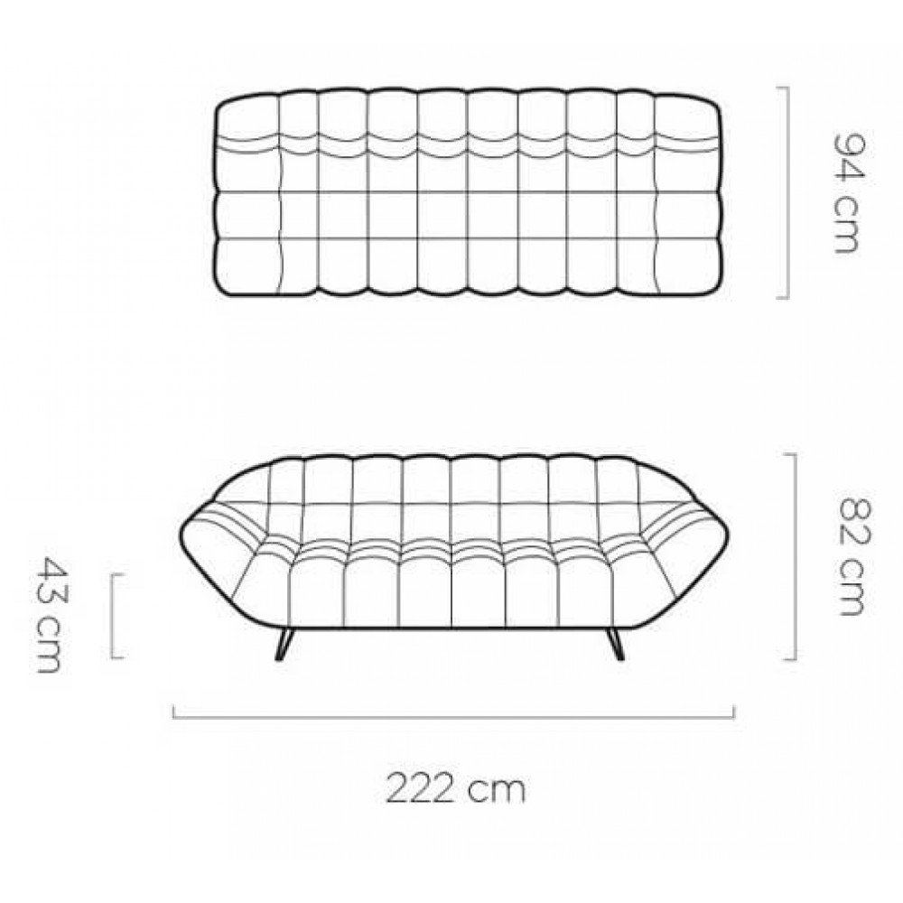Καναπές Dolphin τριθέσιος-Gkri