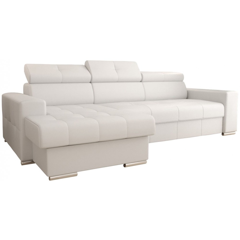 Γωνιακός καναπές April mini  Eco LTHR-Leuko-Αριστερή