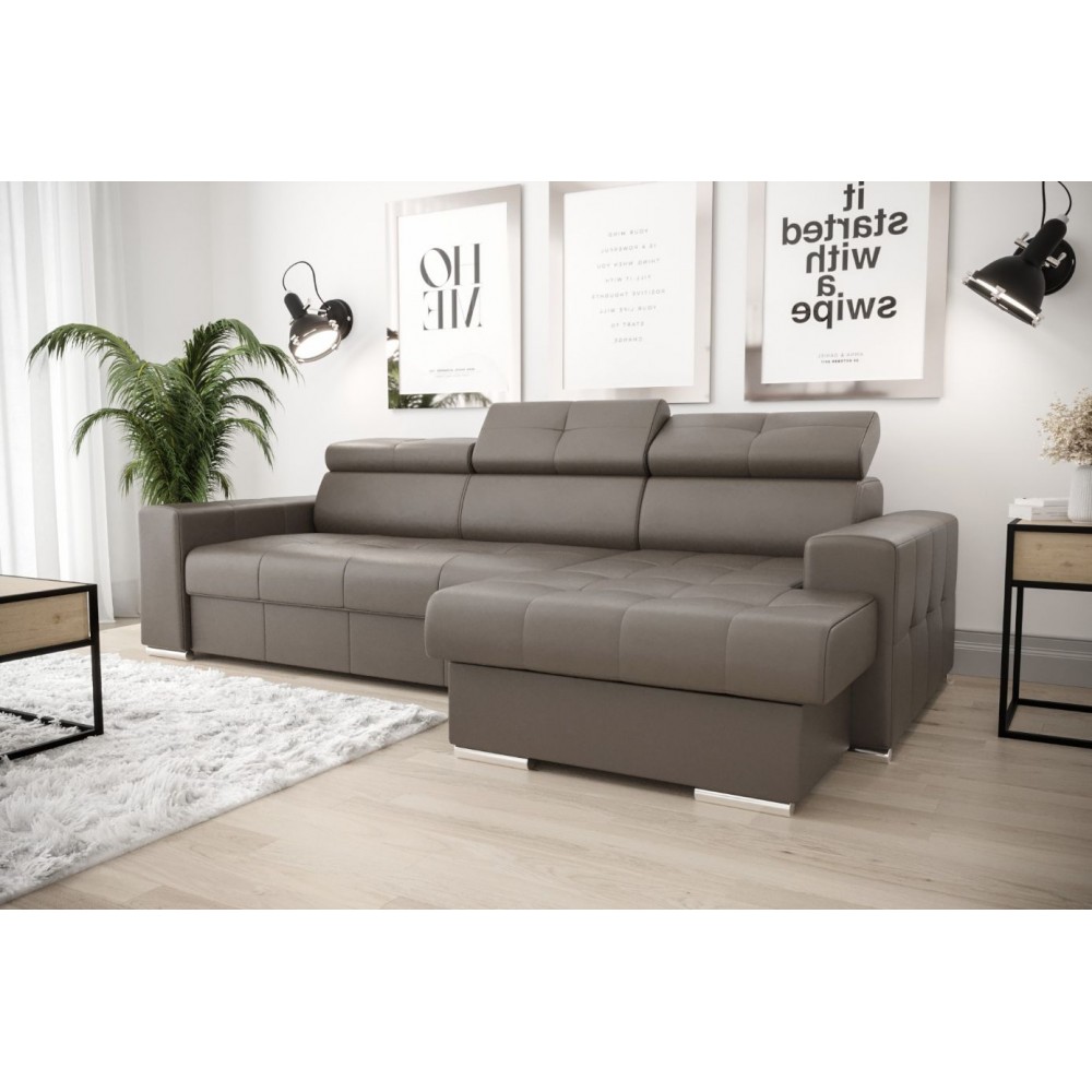 Γωνιακός καναπές April mini  Eco LTHR-Kafe-Δεξιά