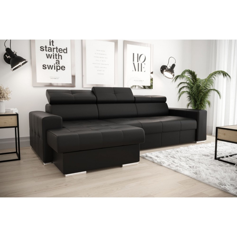 Γωνιακός καναπές April mini  LTHR-Mauro-Αριστερή