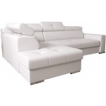 Γωνιακός καναπές April Eco LTHR-Leuko-Αριστερή