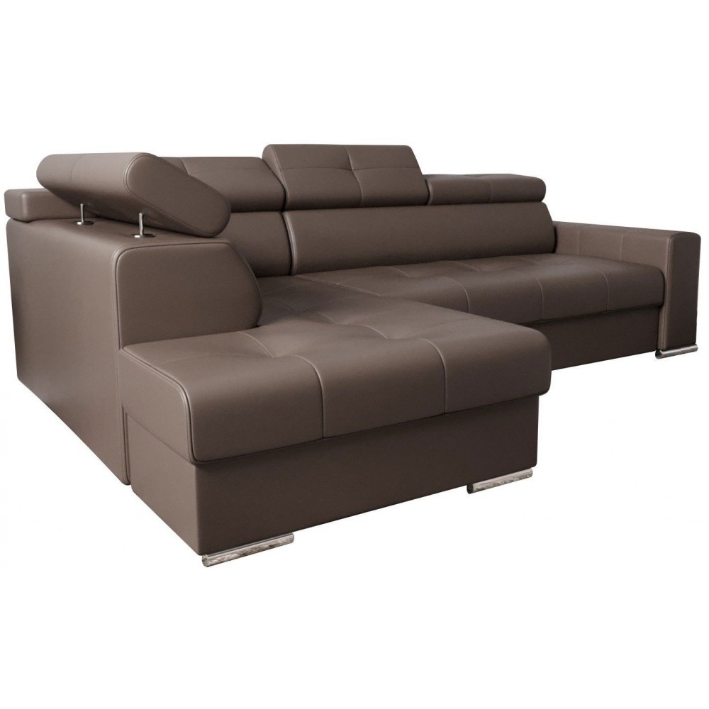 Γωνιακός καναπές April Eco LTHR-Kafe-Αριστερή