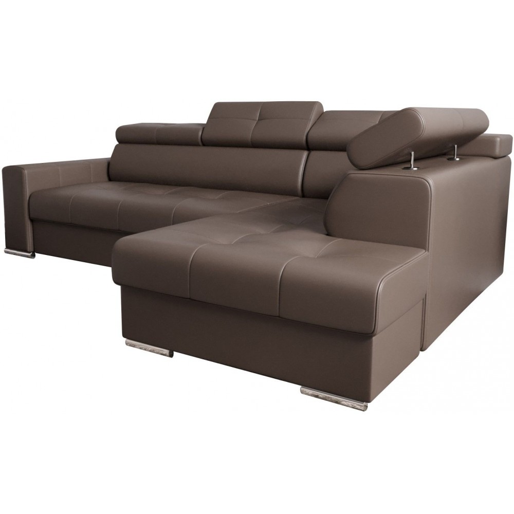 Γωνιακός καναπές April Eco LTHR-Kafe-Δεξιά