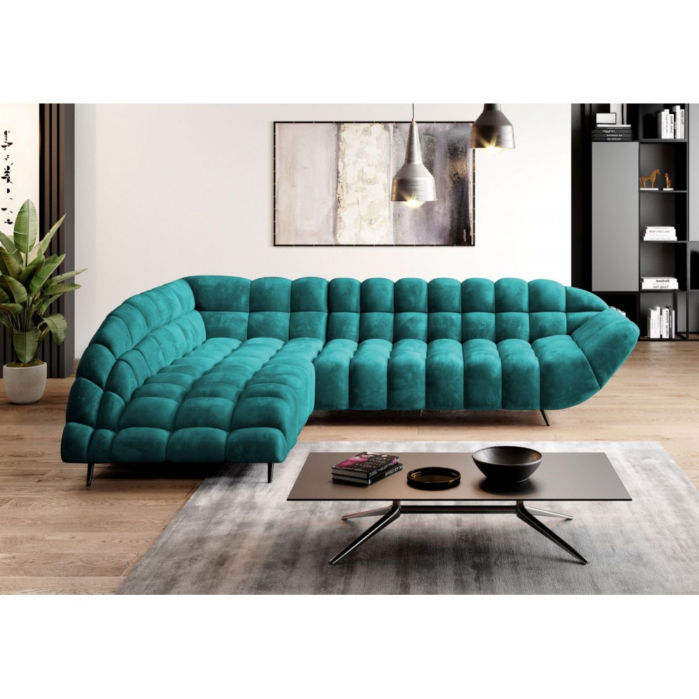 Γωνιακός καναπές Dolphin-Petrol-Αριστερή