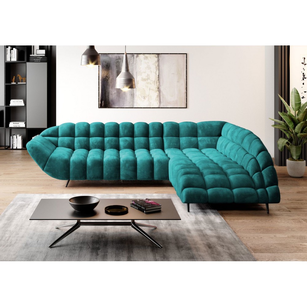 Γωνιακός καναπές Dolphin-Petrol-Δεξιά