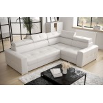 Γωνιακός καναπές April Max Eco LTHR-Leuko-Δεξιά